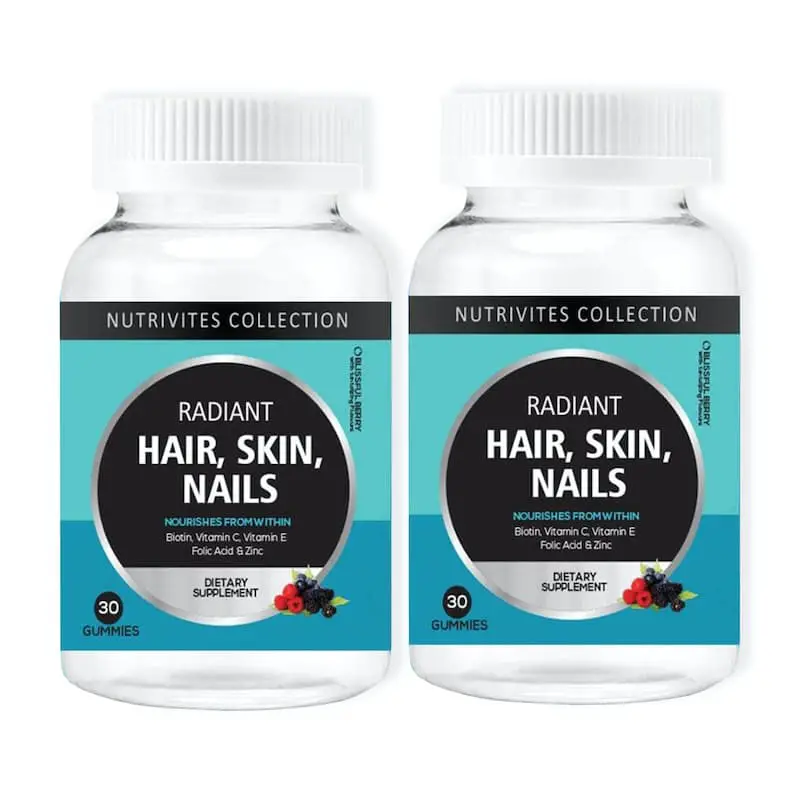 16% off on Pack of 2 Radiant Hair, Skin &  Nail Chewable Gummies (60 ...