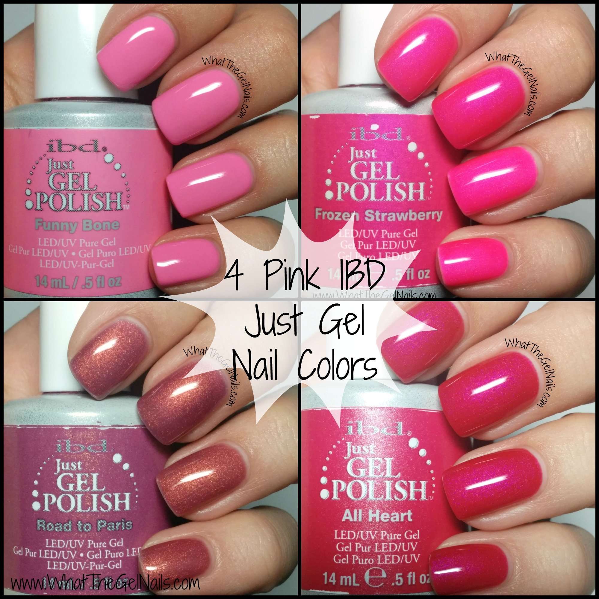 4 Pink IBD Just Gel Nail Polish Colors