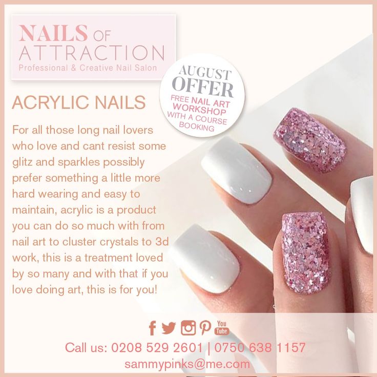 August offer! Free nail art workshop with a course booking. Acrylic ...