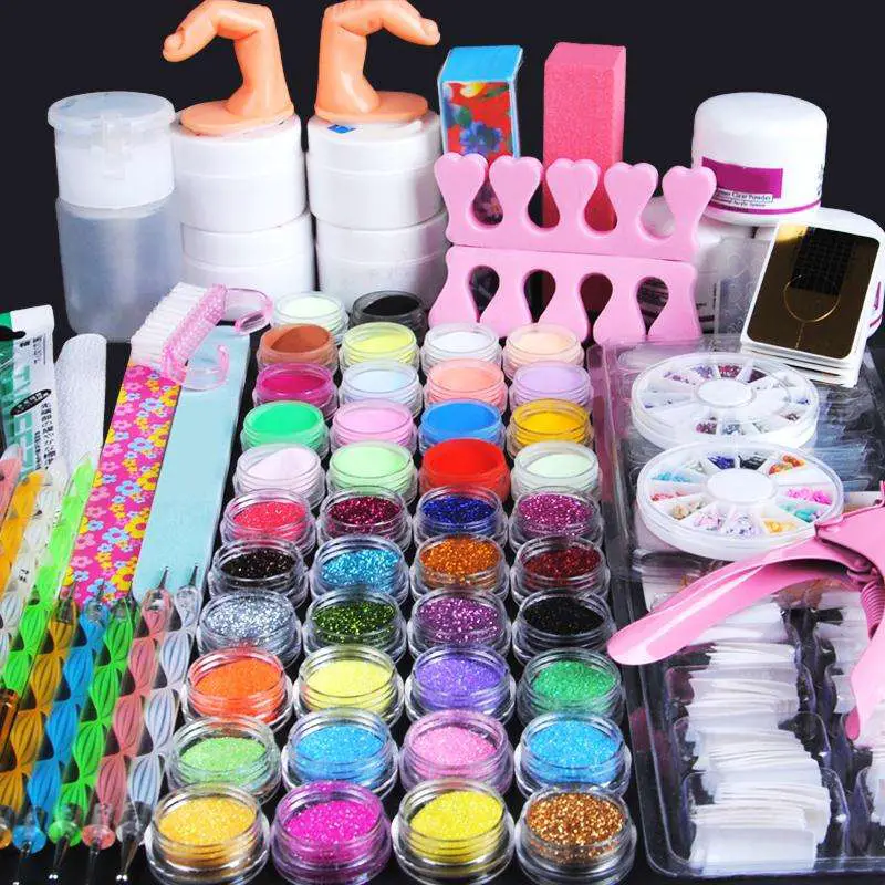 Buy Acrylic Powder Nail Kit UV Gel Manicure Set Glitter ...