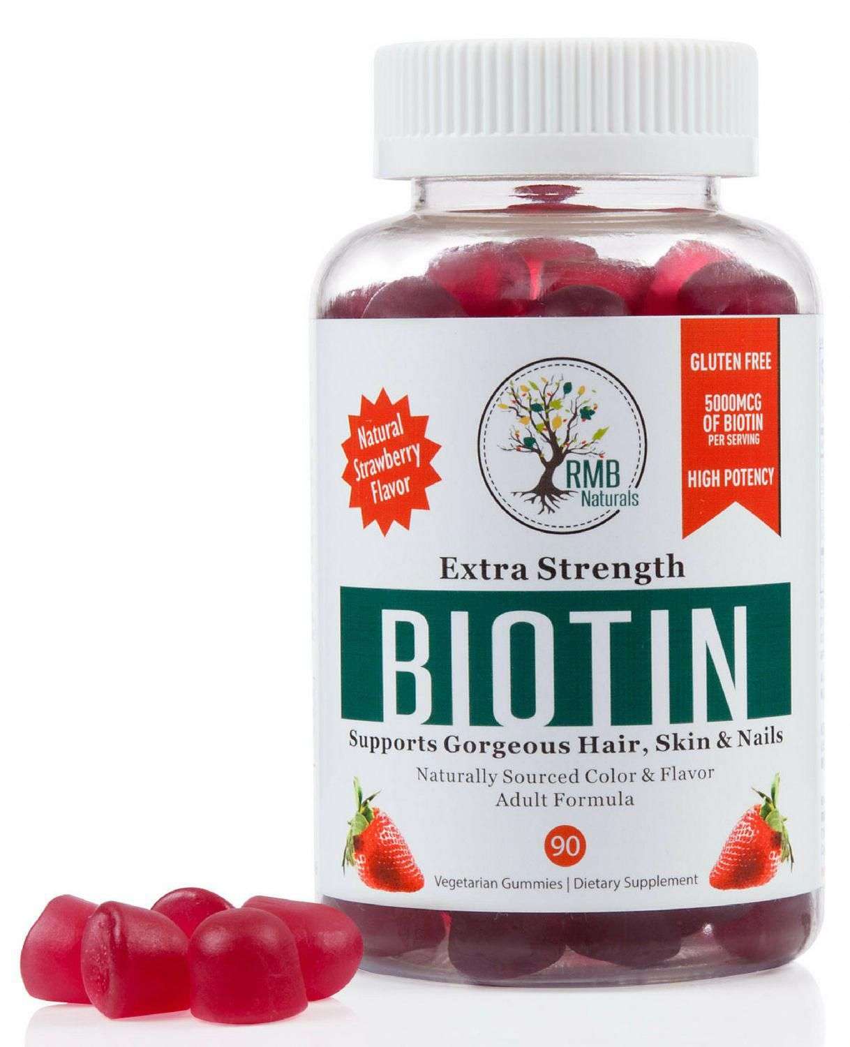 Extra Strength Biotin Gummies for Healthy Hair Skin Nails ...