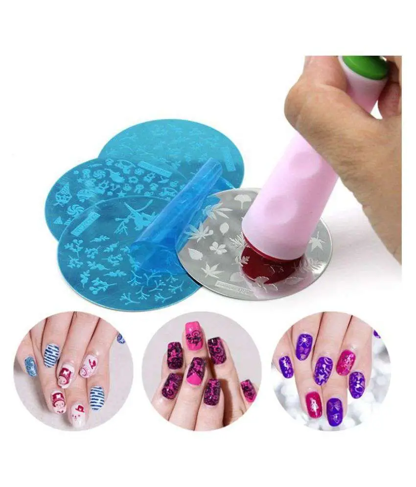 Imported Nail Art Stamping Kit With 5 Image Plate Gift For ...