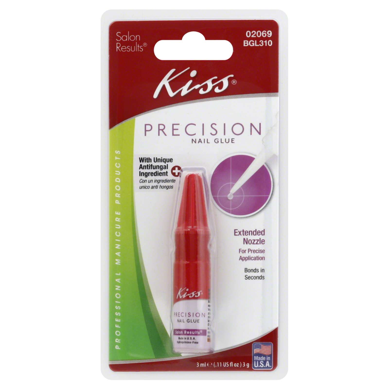 Kiss Nail Glue, Precision, 0.11 fl oz (3 ml) 3 g