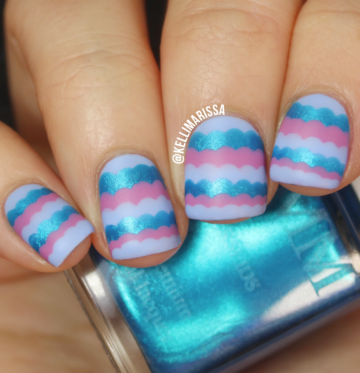 Learn how to create this easy ruffle nail art with this step