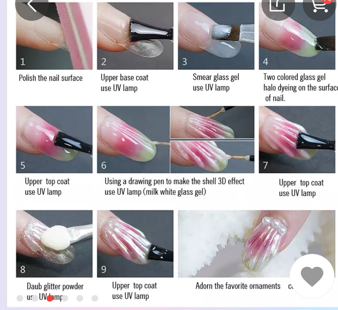 Nail Art shell step by step tutorial How to