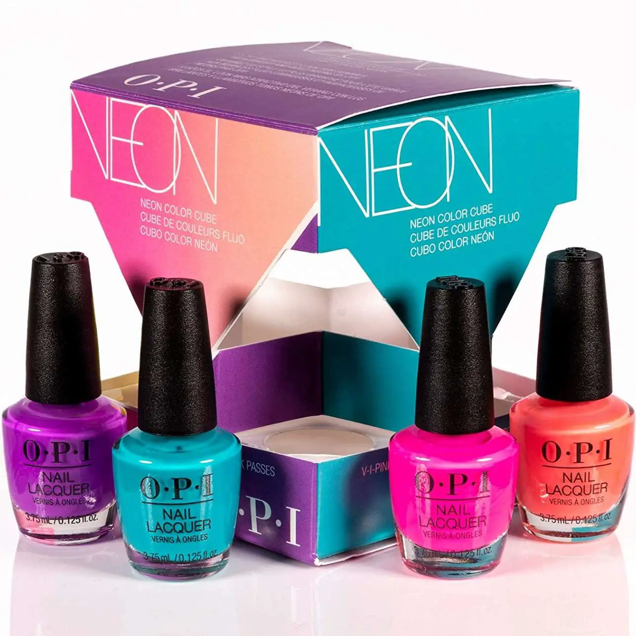 OPI Neon Cube 4pcs Nail Polish Mini Pack Gift Set