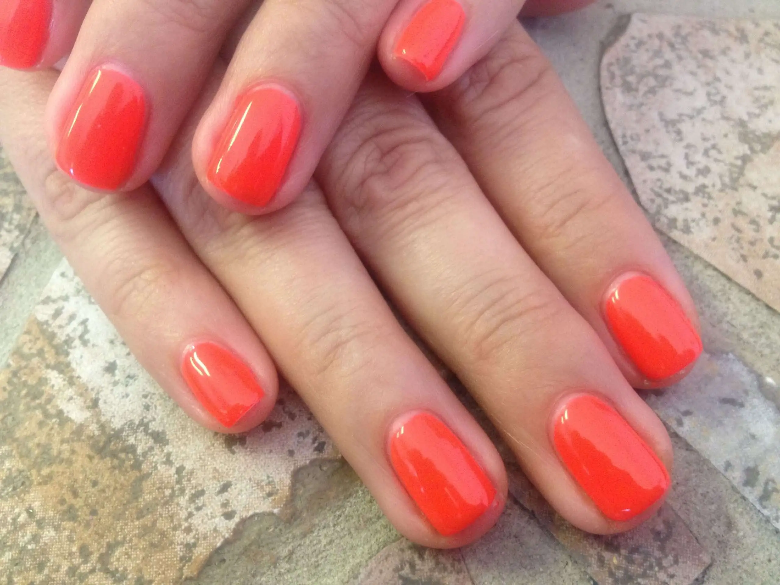 Orange Gelish Manicure