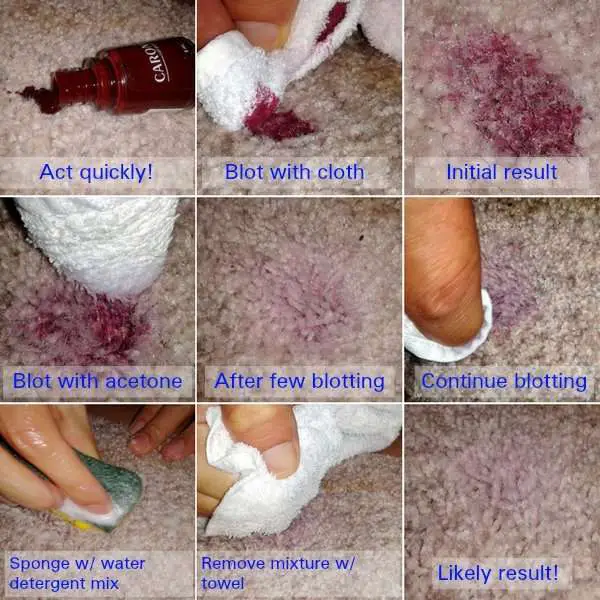 Remove nail polish from your carpet