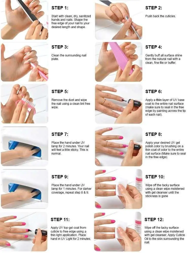 Step By Guide To Doing Gel Nails At Home Nail Art Ideas ...