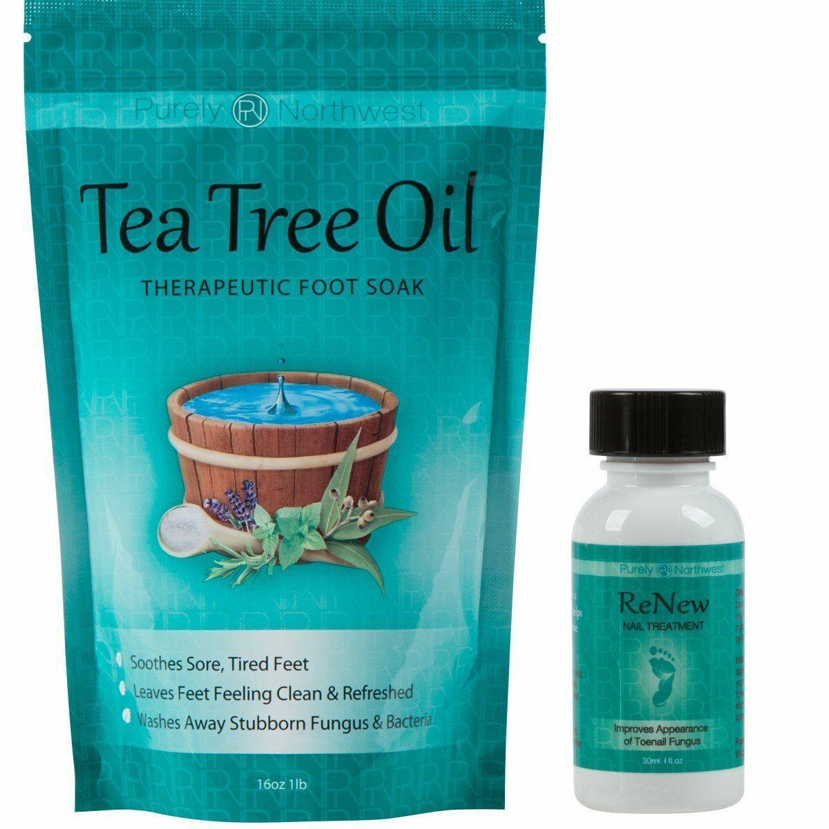 Toenail Fungus Treatment with Tea Tree Oil Foot Soak and ReNew Topical ...